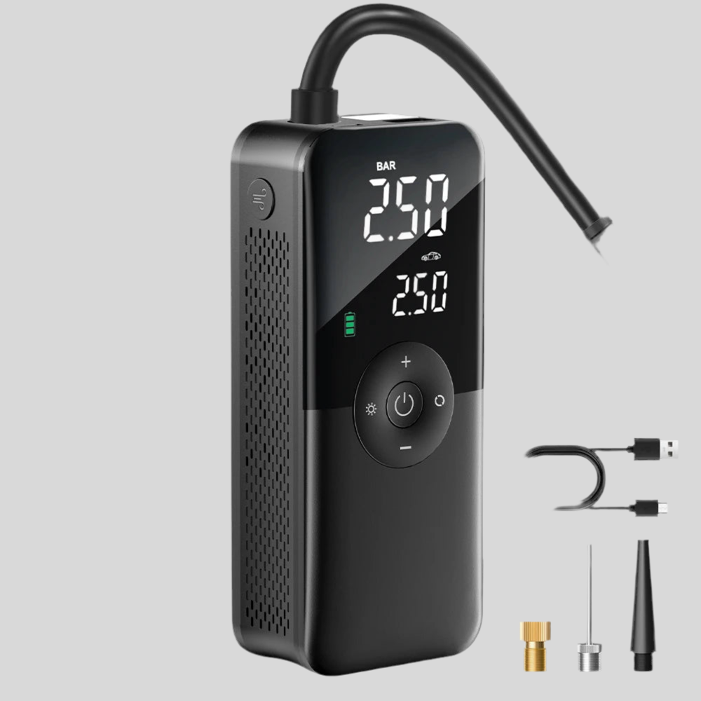 AutoPump Pro Inflator Portable Electric Air Pump  Digital PSI Gauge  USB Rechargeable Battery