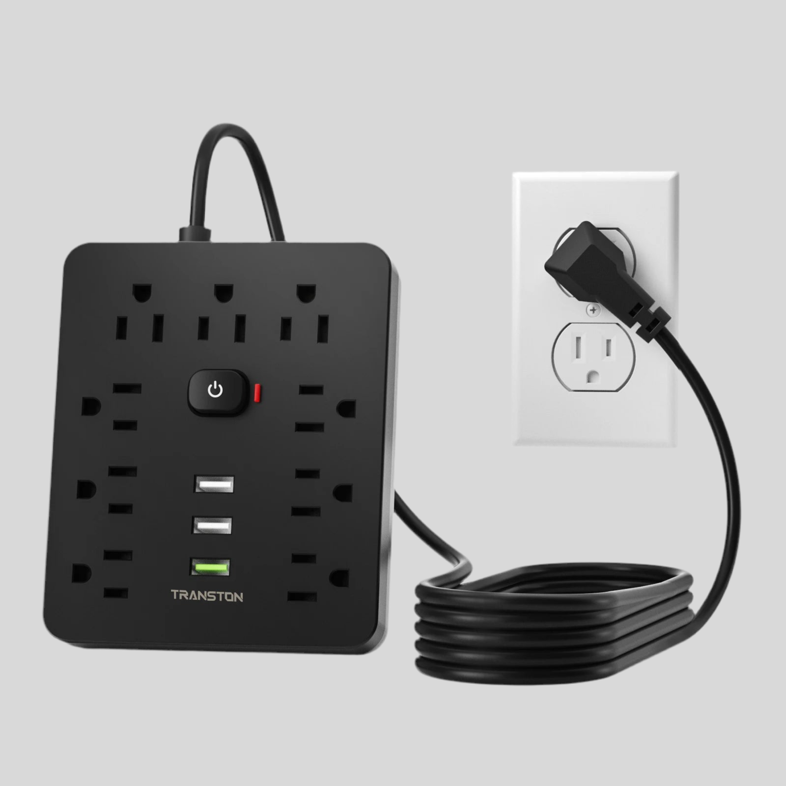 PowerHub Surge Protector Multi-Outlet Power Strip 6 AC Outlets + 4 USB Ports