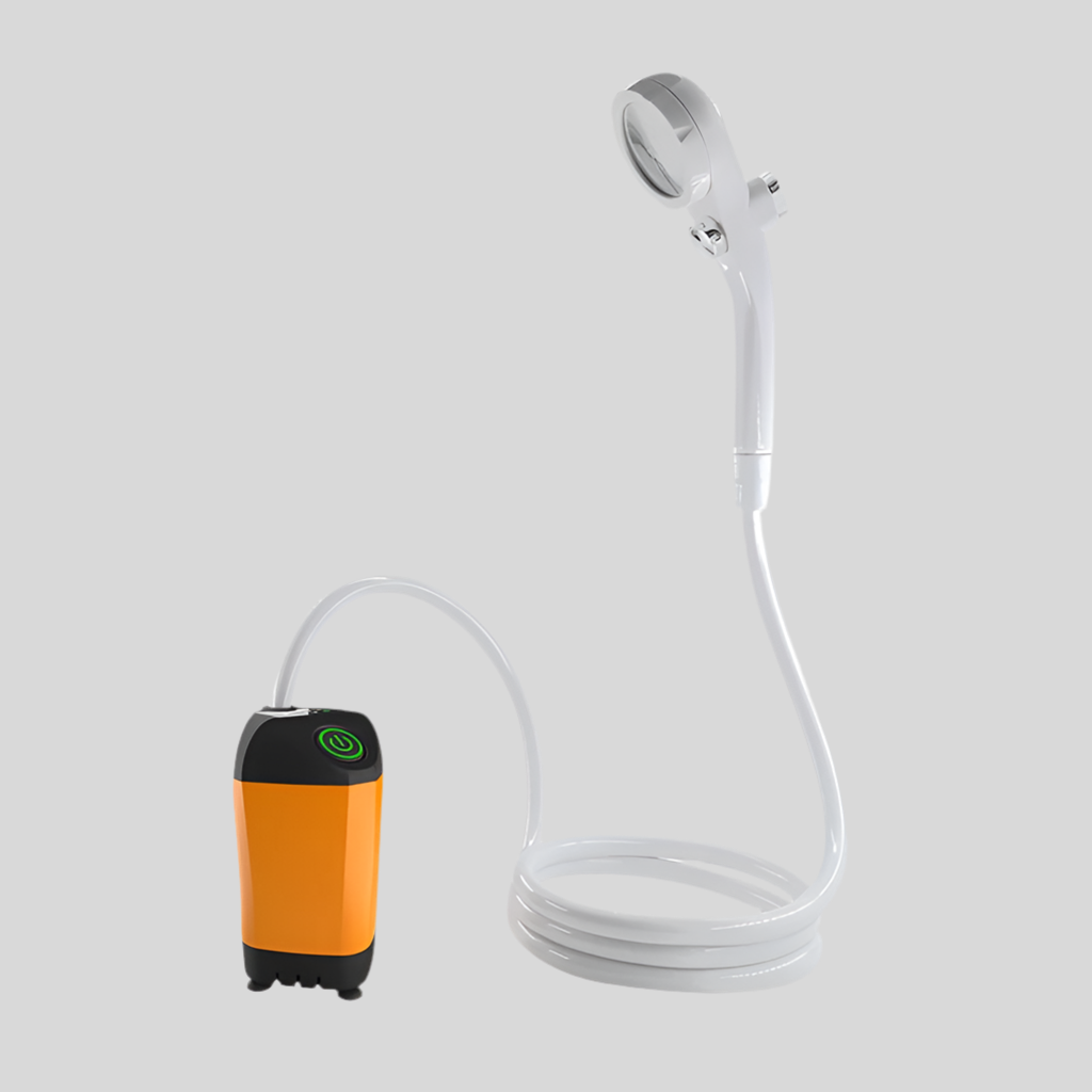 TrailShower Camping Shower Portable Electric Outdoor Shower Up to 3L/min Built-In LED Lantern