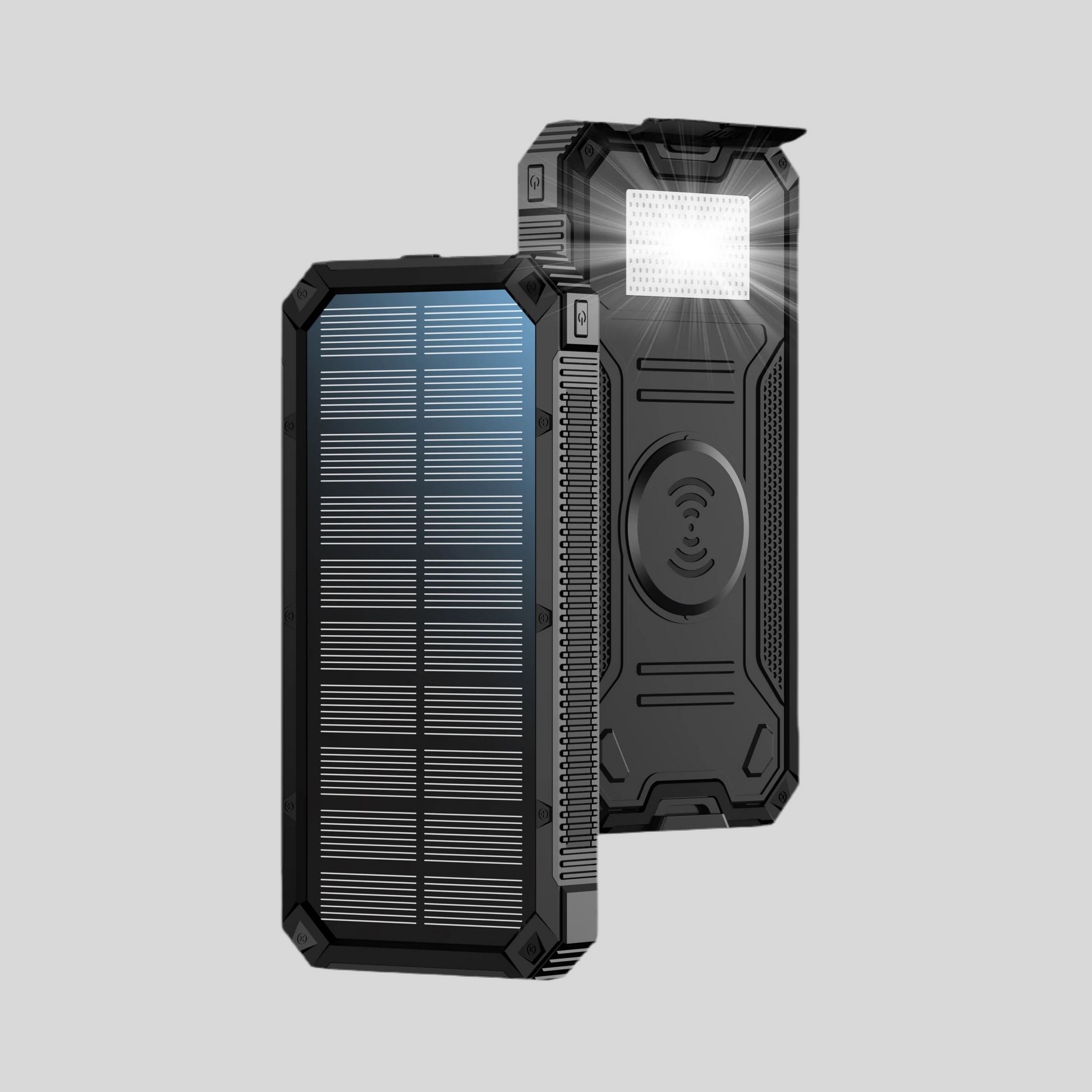 SunCharge 20,000mAh Power Bank Solar Portable Charger Dual USB Output LED Flashlight