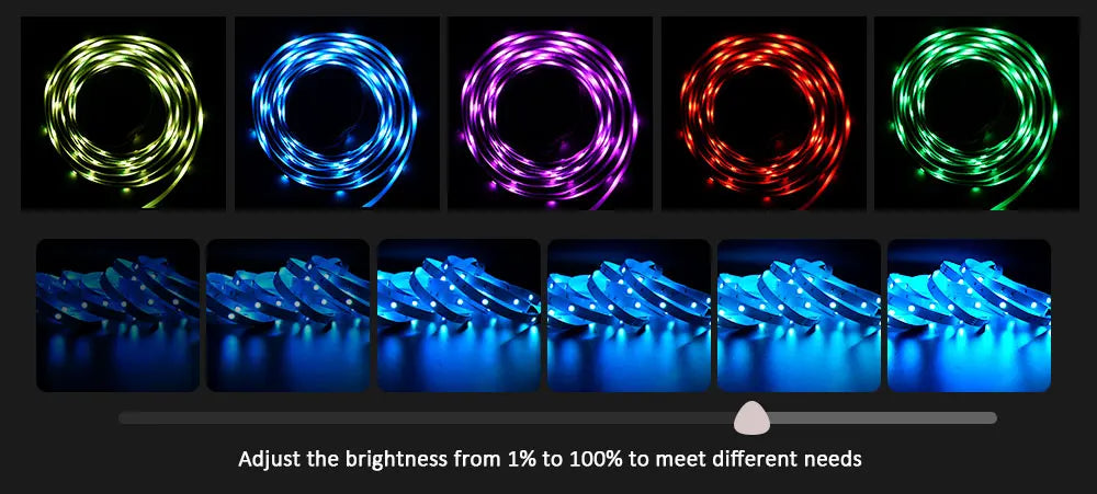 ColorSync RGB Strip Lights Smart LED Light Strip Bluetooth + Remote Control Music Sync Mode