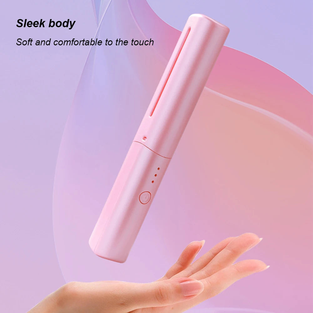 HeatGuard Hair Straightener  Cordless Ceramic Hair Straightening Brush Long-Lasting Battery