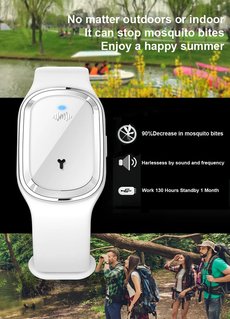 BuzzStop Mosquito Repeller  Ultrasonic Mosquito Repellent Wristband USB Rechargeable