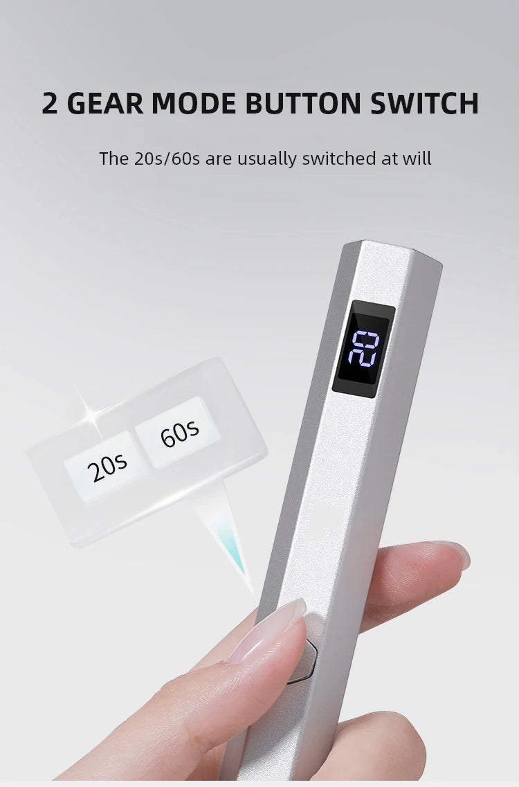 NailGlo UV Dryer Gel Nail Curing Lamp Auto-Sensor Activation  USB Rechargeable