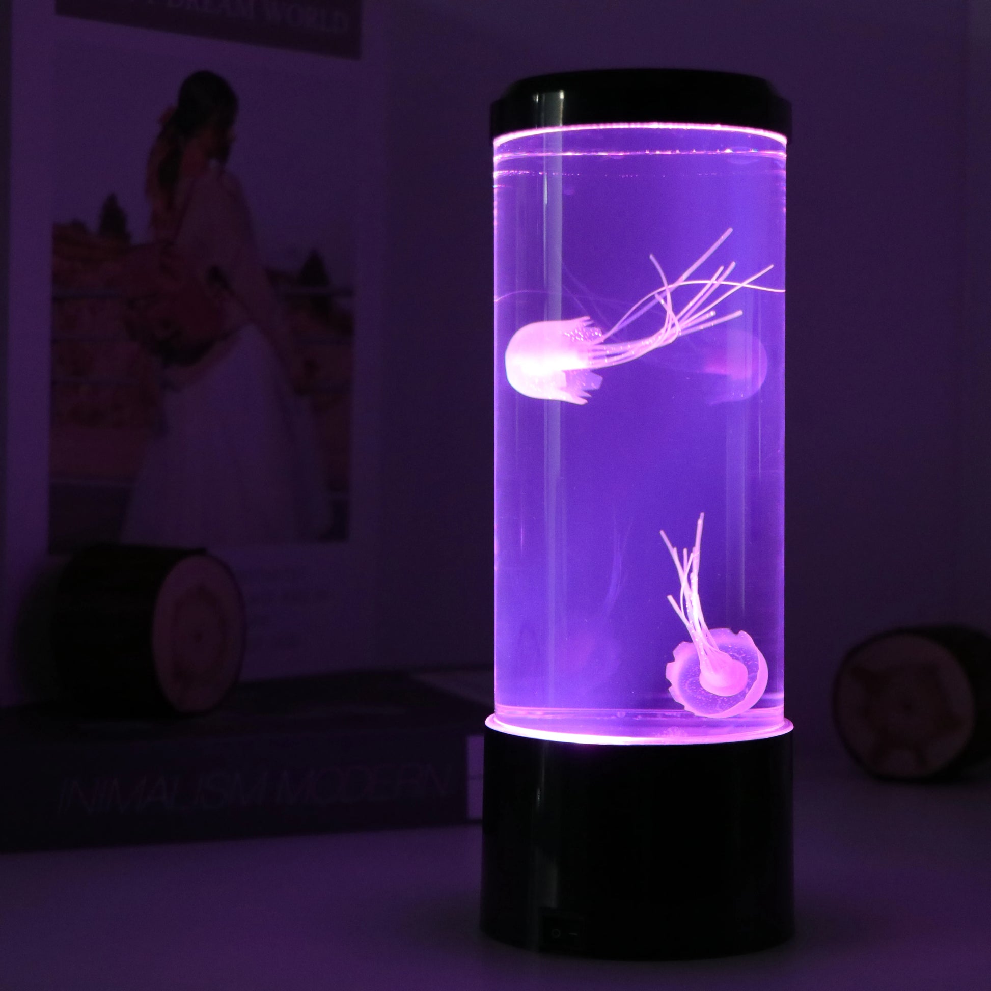 AquaLuxe Jellyfish LED Ambient Lamp Remote Button Control USB Powered