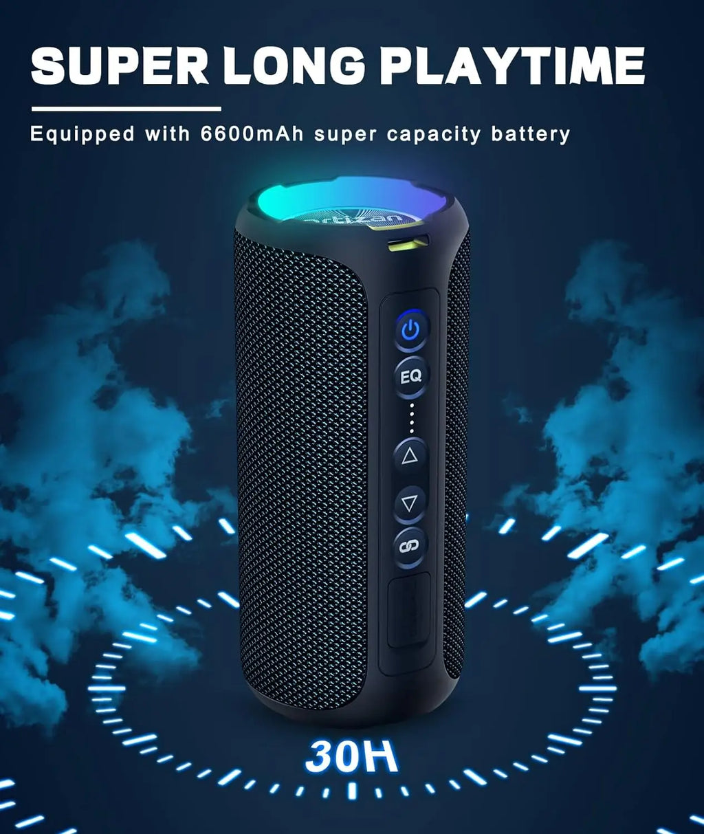 BeatWave Bluetooth Speaker Waterproof RGB Speaker Output Power 40W LED Light Pulse