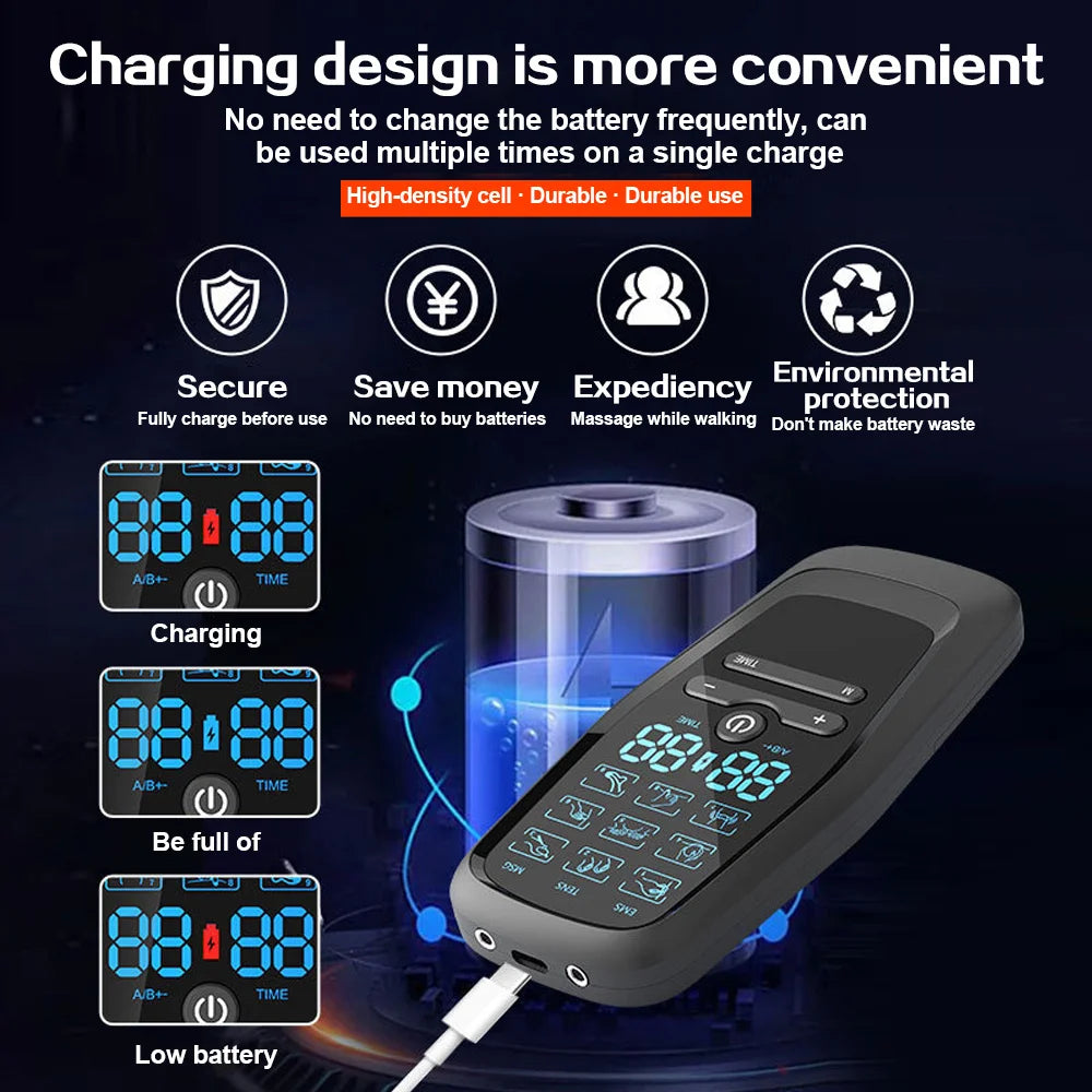 PulseEase TENS Massager USB Rechargeable Muscle Recovery, Chronic Pain Relief, Mobility Support