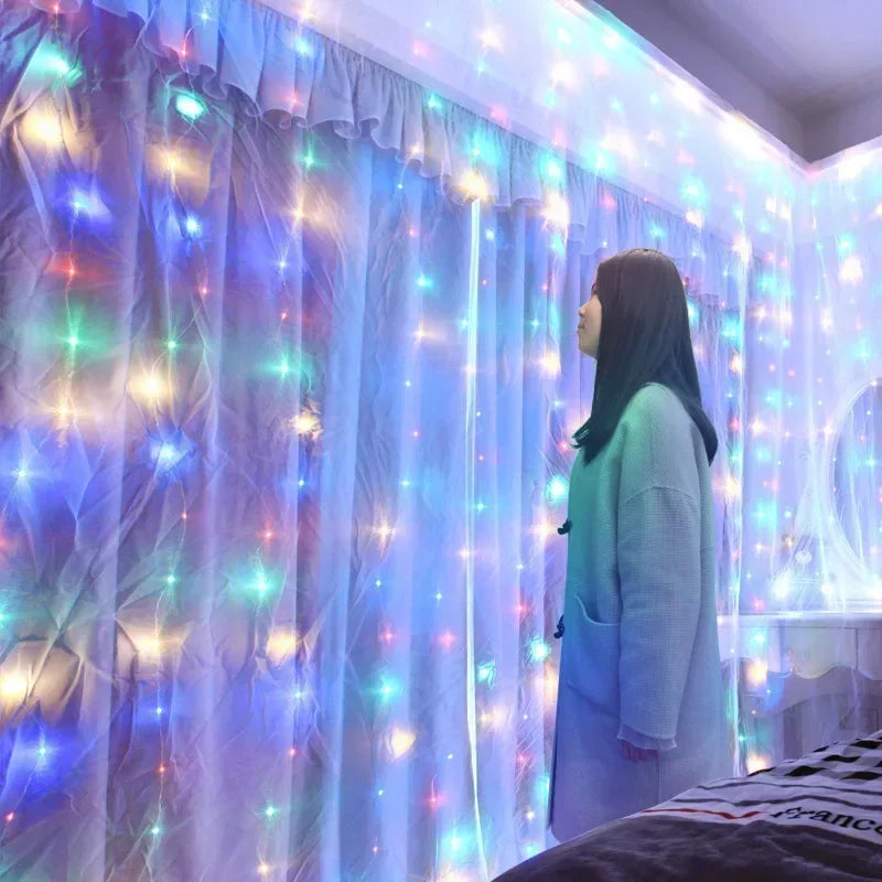 SparkleView Curtain Garland  LED Fairy Light Curtain USB Powered Remote Control (Brightness/Timer Modes)