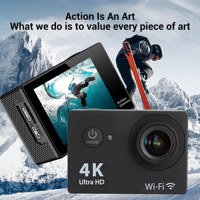AquaCam 4K Action Camera Waterproof Sports Action Camera  4K UHD (also supports 1080p @ 60fps)