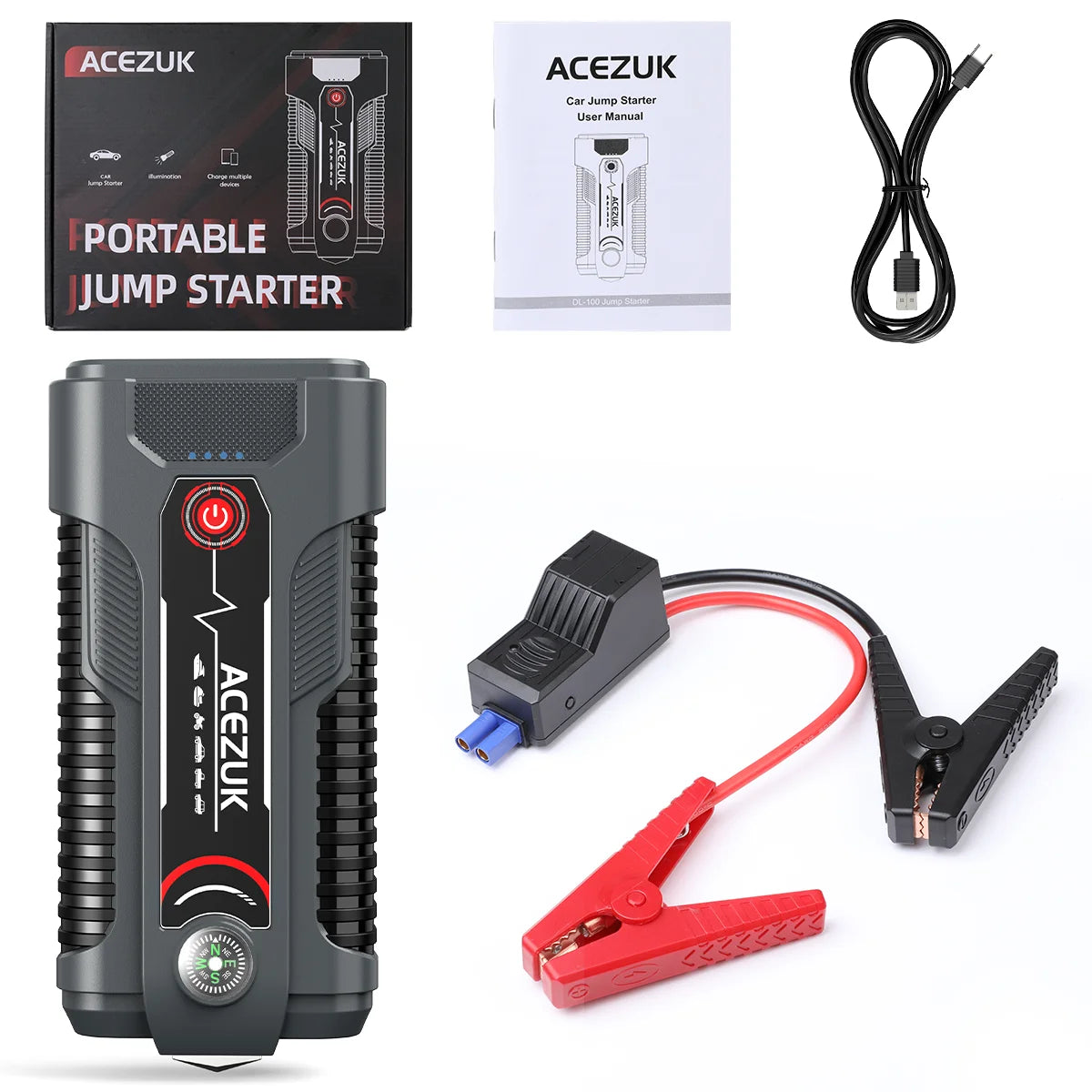 JumpStart Pro 1200A  Portable Car Jump Starter Built-In Flashlight with SOS Strobe