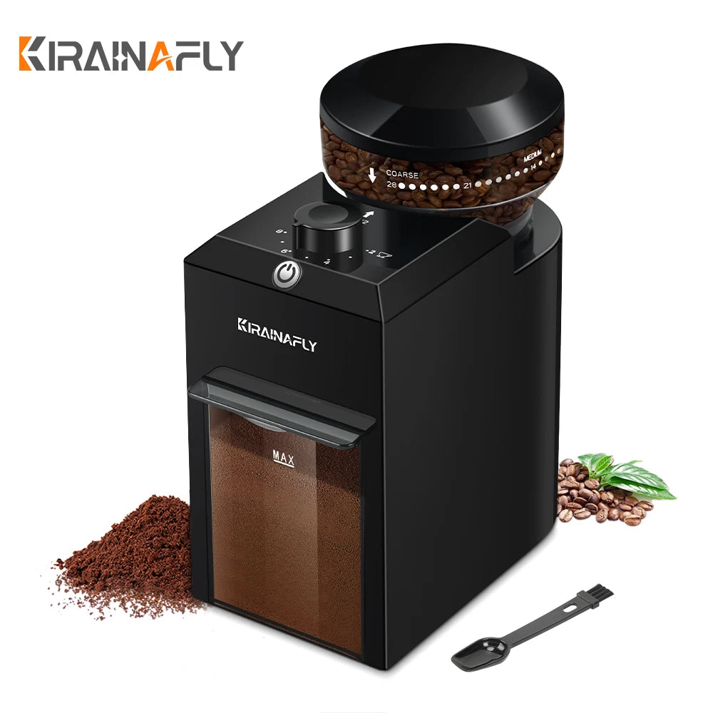 BeanMaster Coffee Grinder Electric Burr Mill Grinder Built-In Cleaning Brush