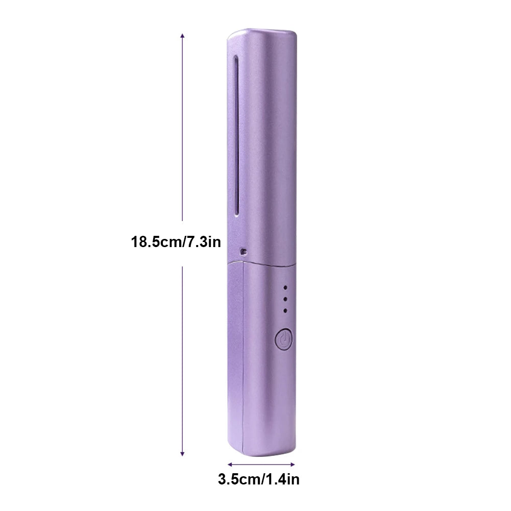 HeatGuard Hair Straightener  Cordless Ceramic Hair Straightening Brush Long-Lasting Battery