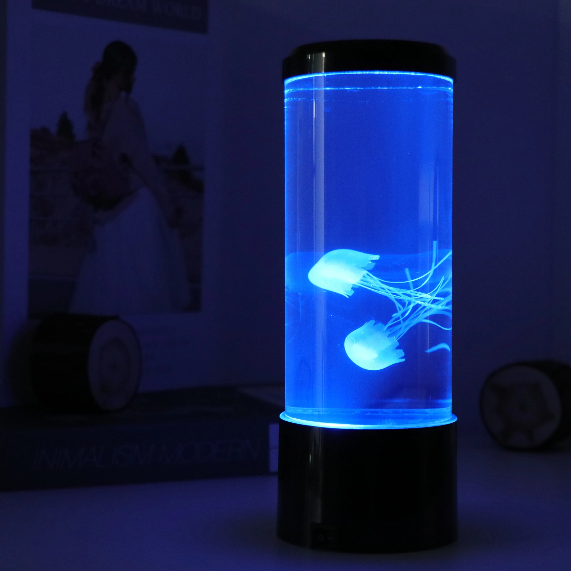 AquaLuxe Jellyfish LED Ambient Lamp Remote Button Control USB Powered