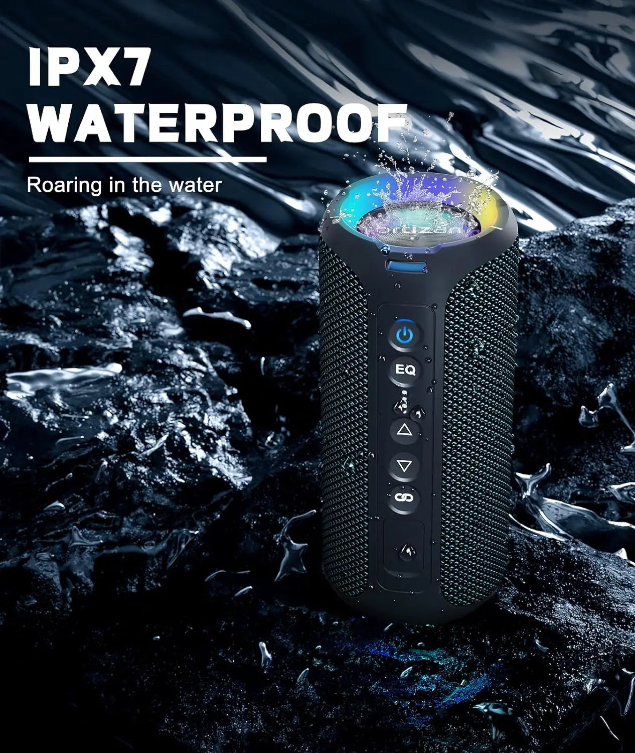 BeatWave Bluetooth Speaker Waterproof RGB Speaker Output Power 40W LED Light Pulse