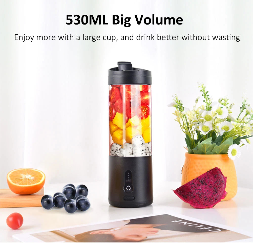 BlendGo Portable Blender USB Rechargeable Personal Blender  380ml High-Speed Blades