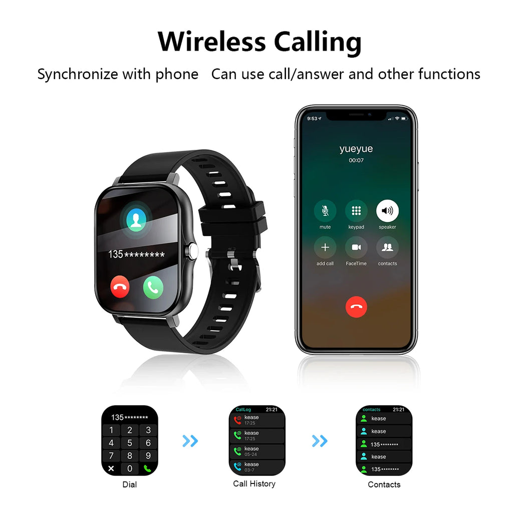 WristCall Smartwatch Smart Fitness & Communication Watch HD Touchscreen Call + Message Notifications