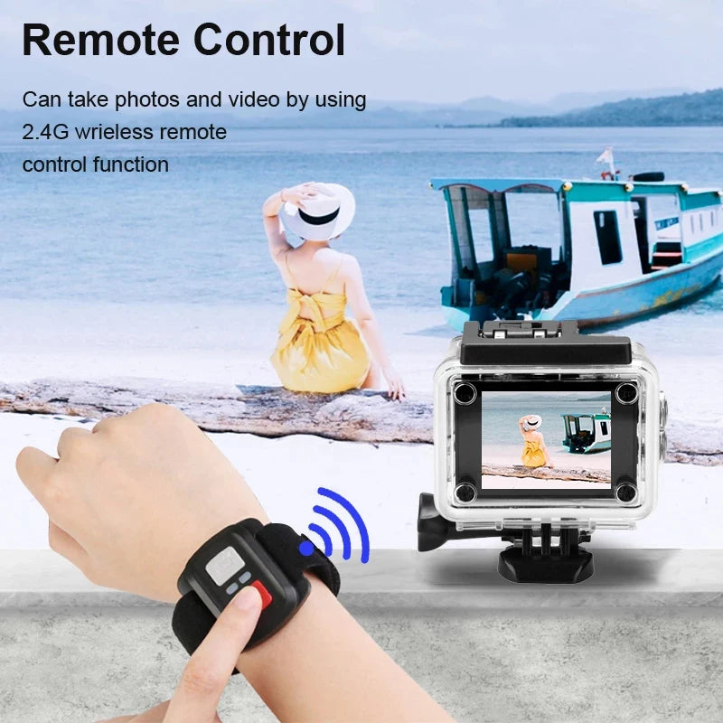 AquaCam 4K Action Camera Waterproof Sports Action Camera  4K UHD (also supports 1080p @ 60fps)
