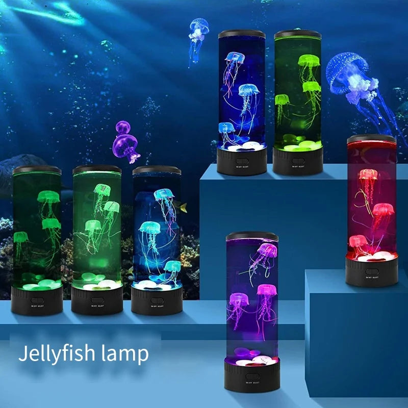 AquaLuxe Jellyfish LED Ambient Lamp Remote Button Control USB Powered