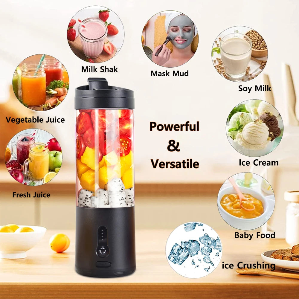 BlendGo Portable Blender USB Rechargeable Personal Blender  380ml High-Speed Blades