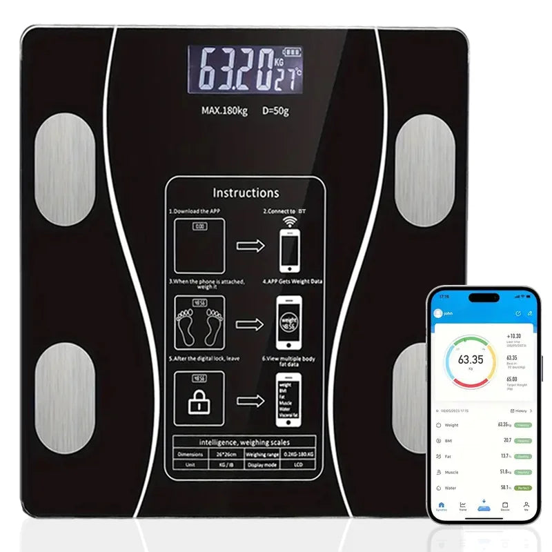 BodyMetrics Smart Scale Bluetooth Body Composition Scale Syncs with Smartphone App