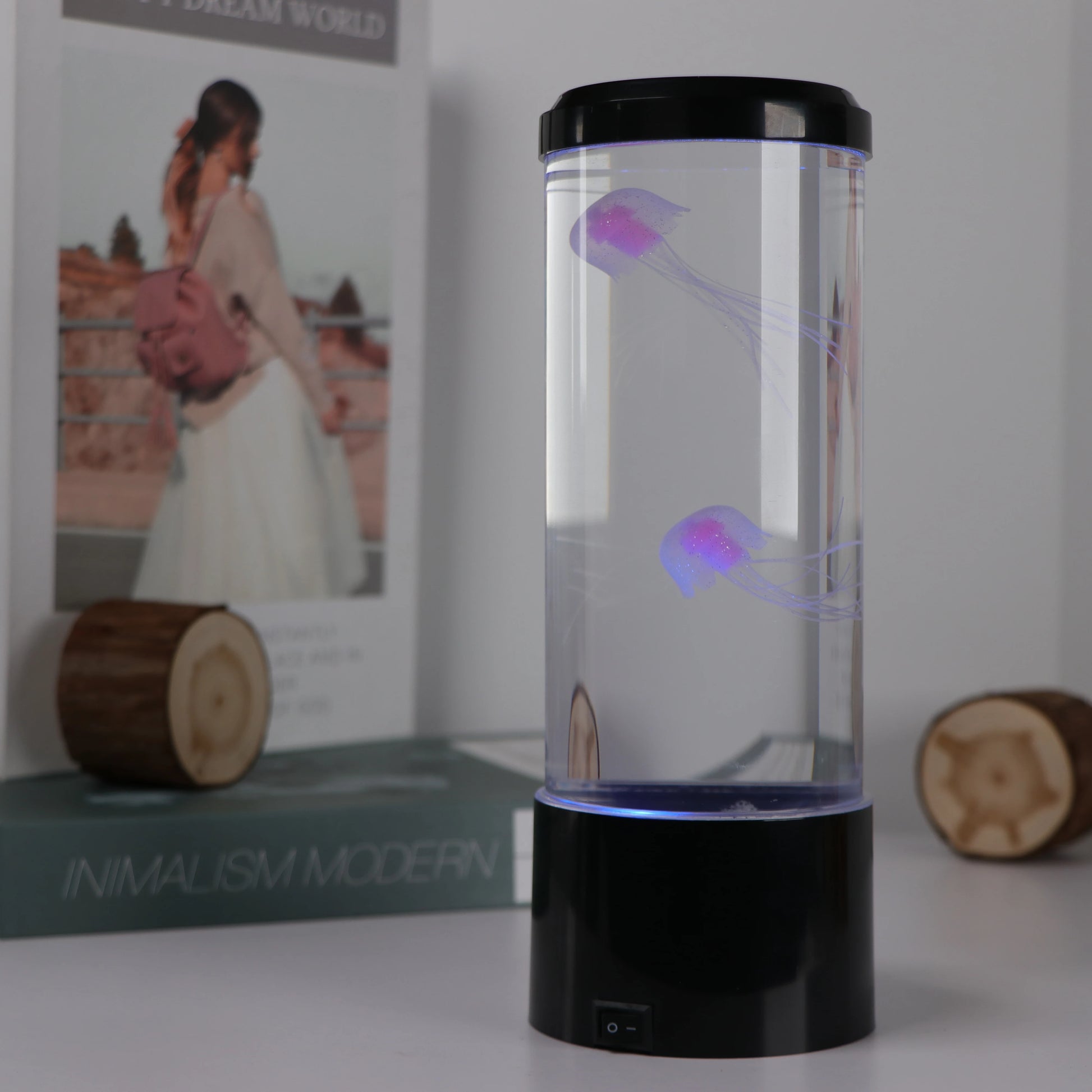 AquaLuxe Jellyfish LED Ambient Lamp Remote Button Control USB Powered