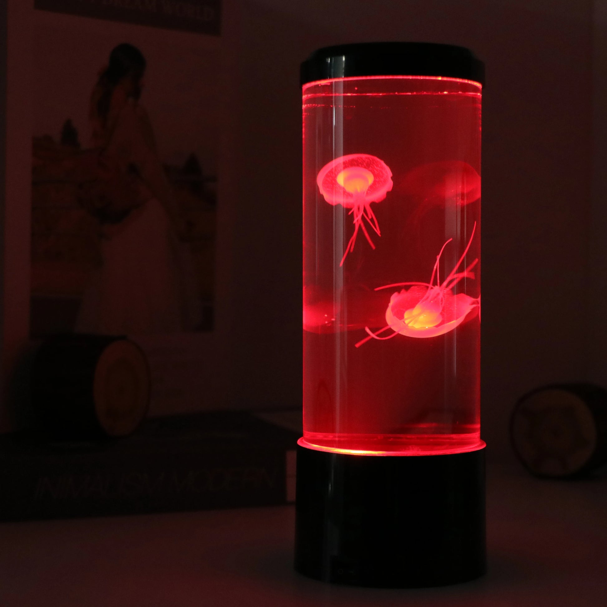 AquaLuxe Jellyfish LED Ambient Lamp Remote Button Control USB Powered