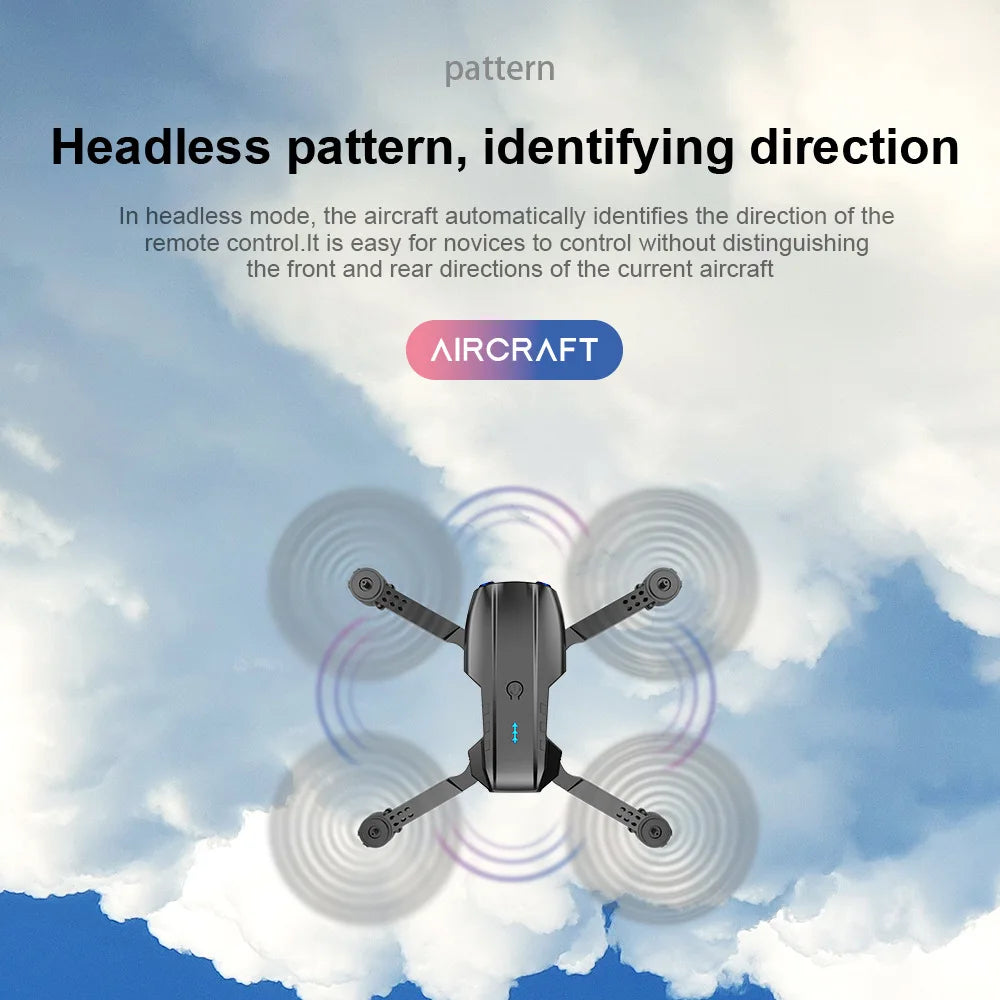 SkyCam 4K Drone HD Dual-Lens  Features Foldable Design Remote + Smartphone App