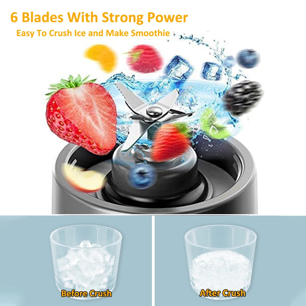 BlendGo Portable Blender USB Rechargeable Personal Blender  380ml High-Speed Blades