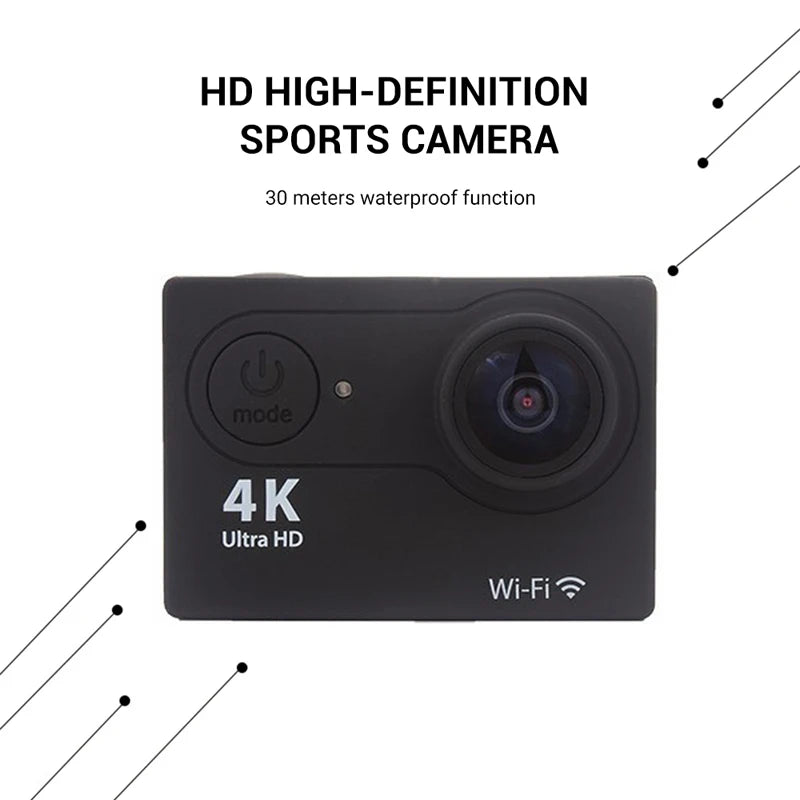 AquaCam 4K Action Camera Waterproof Sports Action Camera  4K UHD (also supports 1080p @ 60fps)