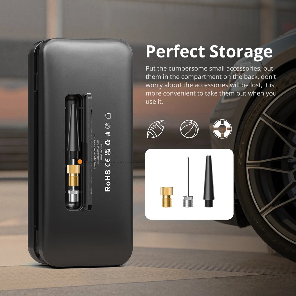 AutoPump Pro Inflator Portable Electric Air Pump  Digital PSI Gauge  USB Rechargeable Battery