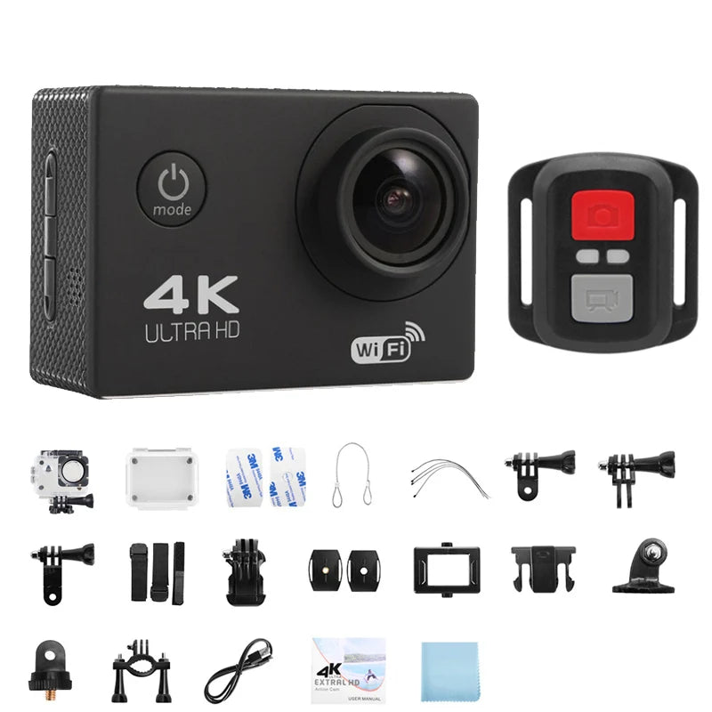 AquaCam 4K Action Camera Waterproof Sports Action Camera  4K UHD (also supports 1080p @ 60fps)