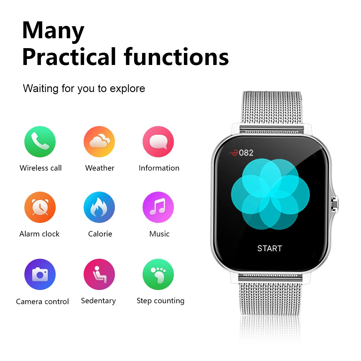 WristCall Smartwatch Smart Fitness & Communication Watch HD Touchscreen Call + Message Notifications
