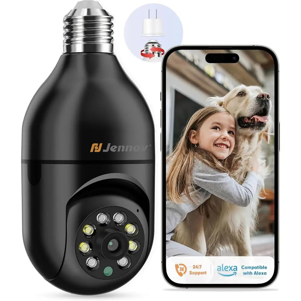 ViewCam Jennov 360 Security Bulb 360° Panoramic HD Video Night Vision & Motion Detection