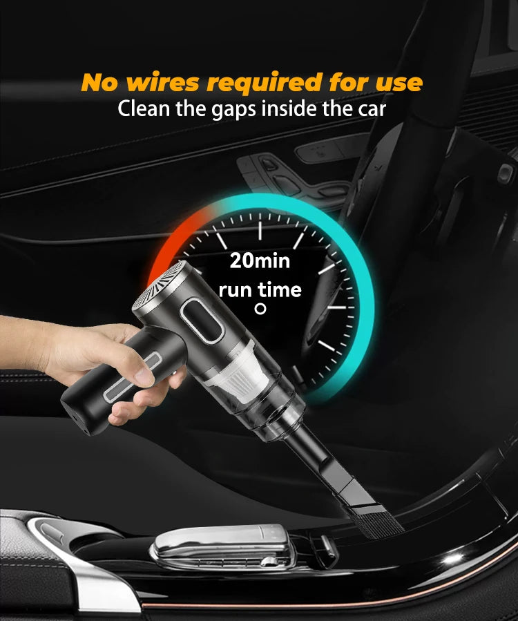 AutoClean Car Vacuum Cordless Handheld USB Rechargeable Battery