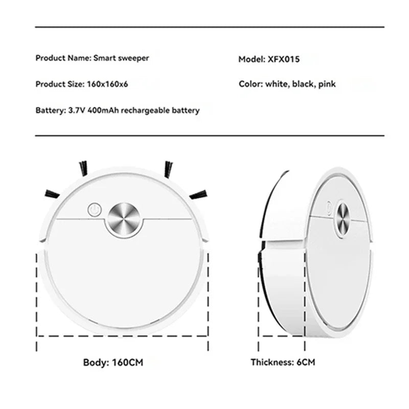SweepBot 4000 Robotic Vacuum Cleaner Smart Sensors with Anti-Collision Detection