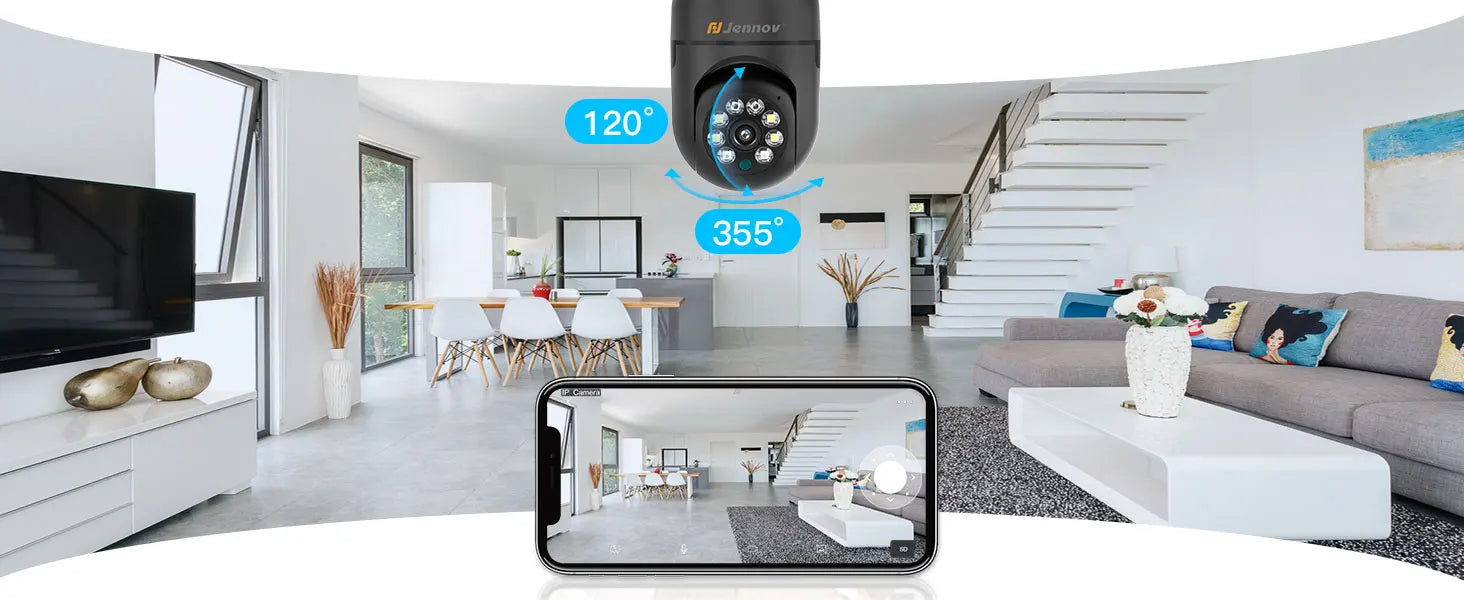 ViewCam Jennov 360 Security Bulb 360° Panoramic HD Video Night Vision & Motion Detection
