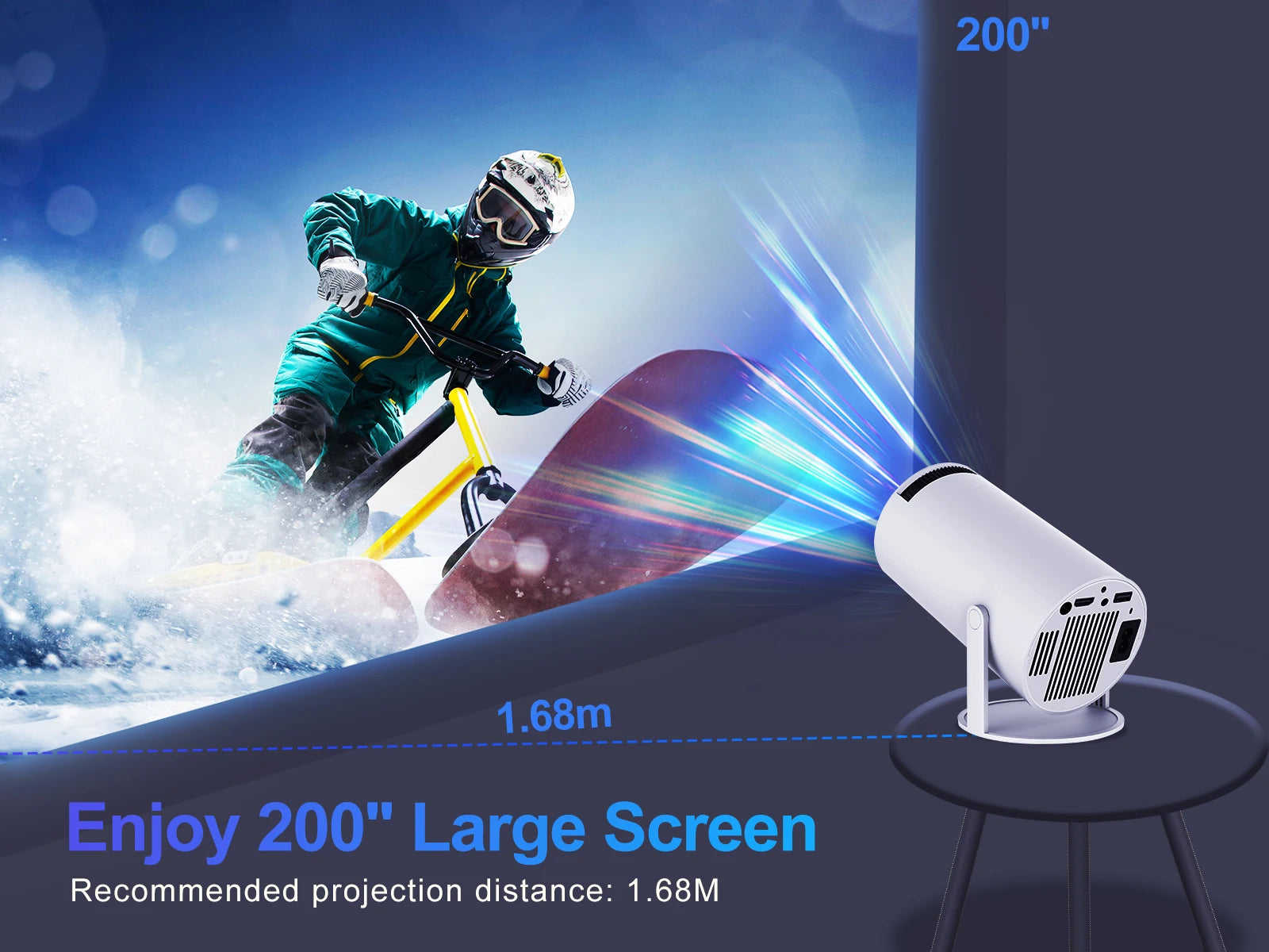 CinemaLite Magic 720P Projector HDMI, USB, Wireless Screen Mirroring  HD Mini Projector