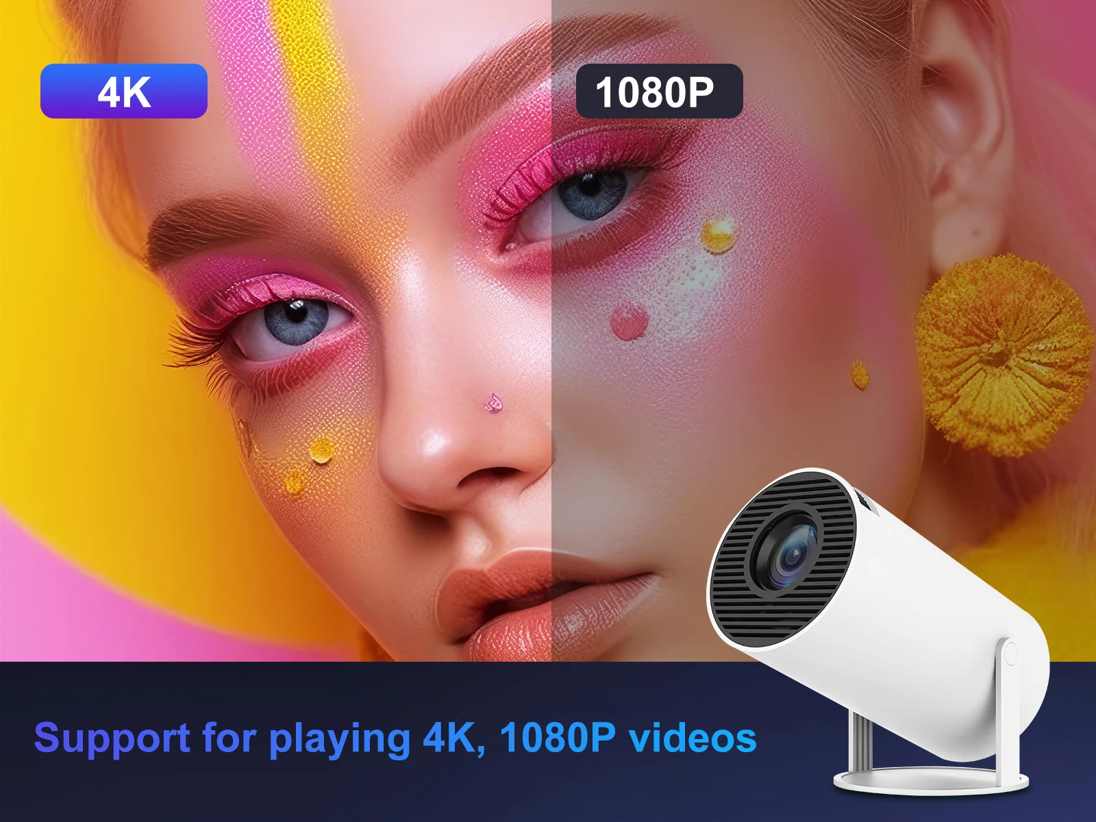 CinemaLite Magic 720P Projector HDMI, USB, Wireless Screen Mirroring  HD Mini Projector