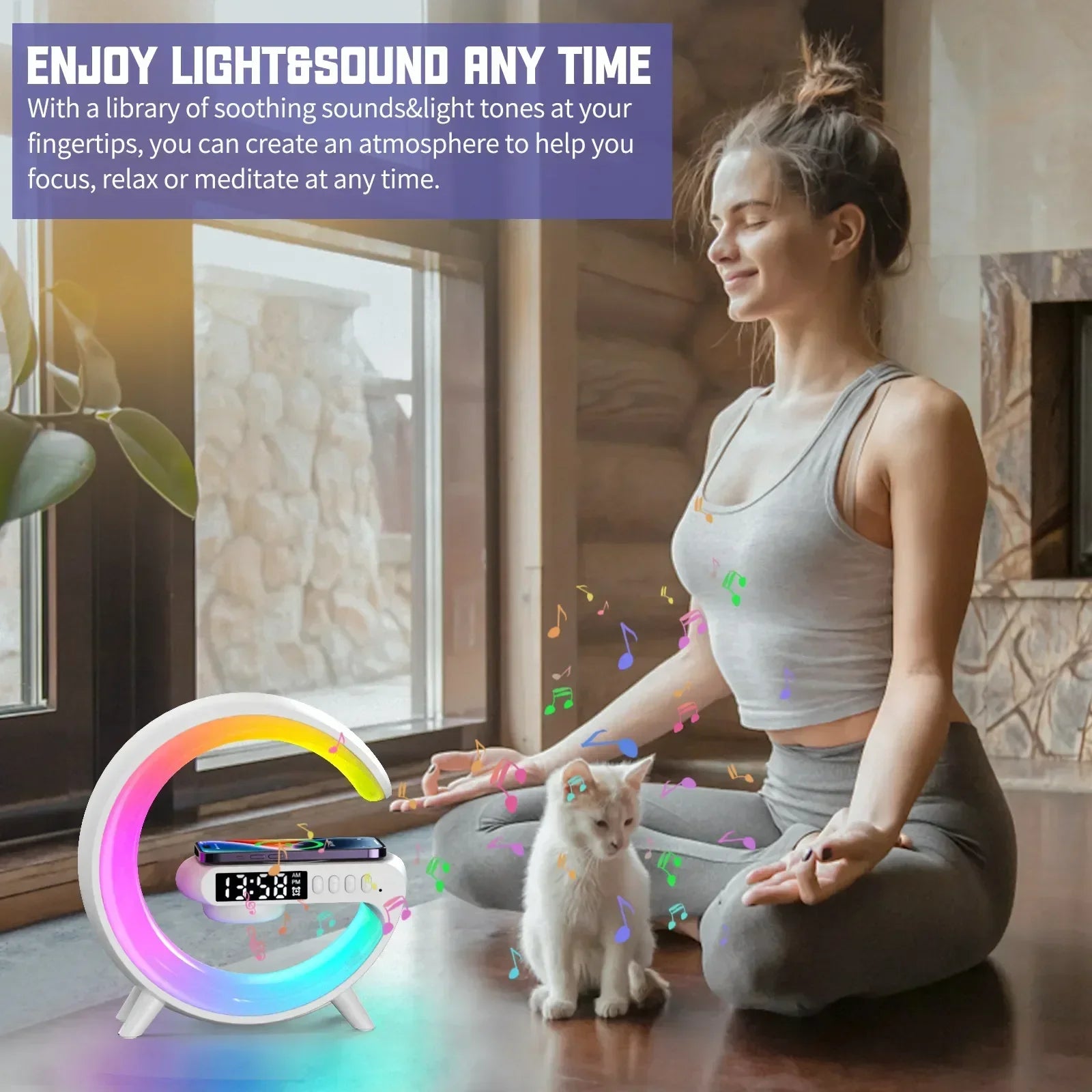 DreamStation Bedside Clock Smart Alarm Clock Qi Wireless Charger LED Soft Night Light