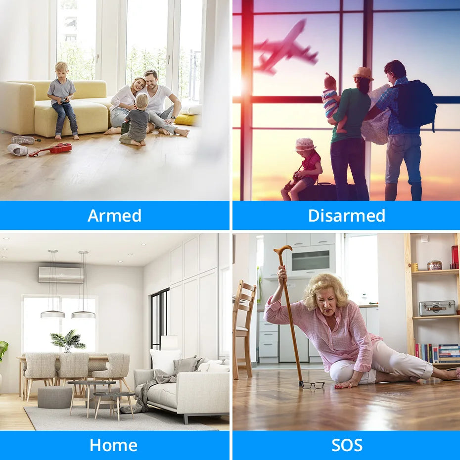 SecureHome Alarm Kit Wireless Smart Home Alarm System Real-Time Monitoring