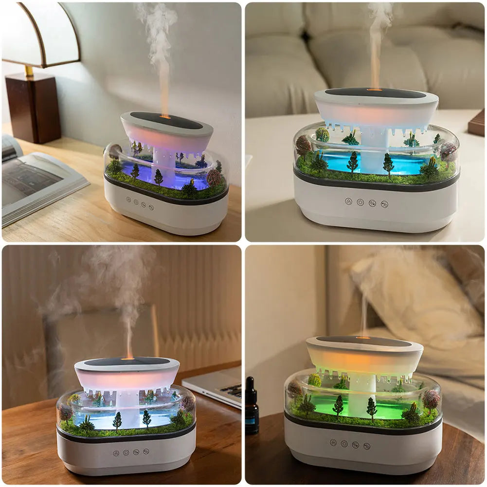 RainCloud Aromatherapist Ultrasonic Humidifier & Diffuser 7 Ambient LED Colors