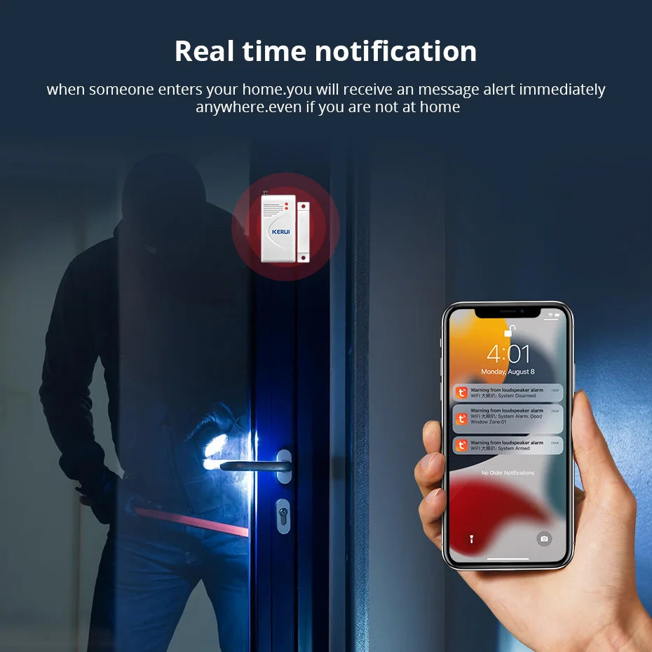 SecureHome Alarm Kit Wireless Smart Home Alarm System Real-Time Monitoring