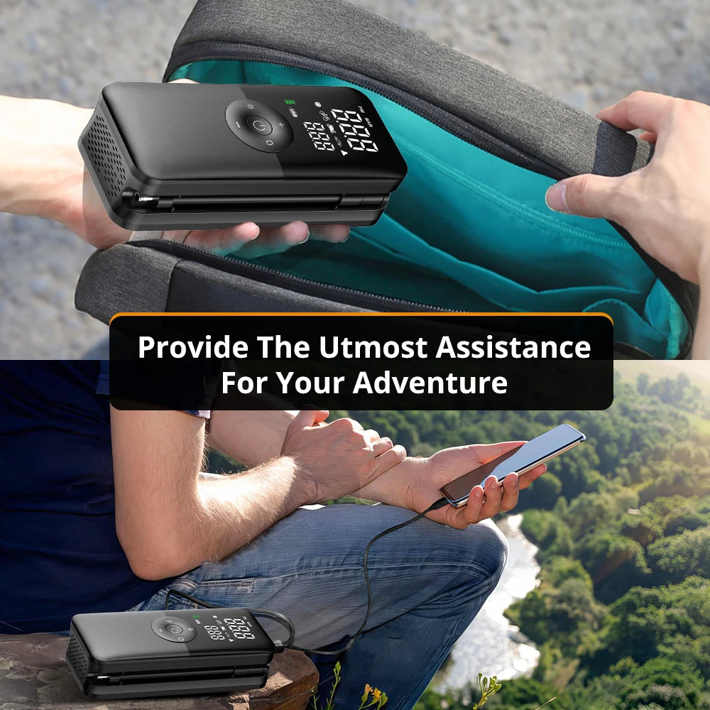 AutoPump Pro Inflator Portable Electric Air Pump  Digital PSI Gauge  USB Rechargeable Battery