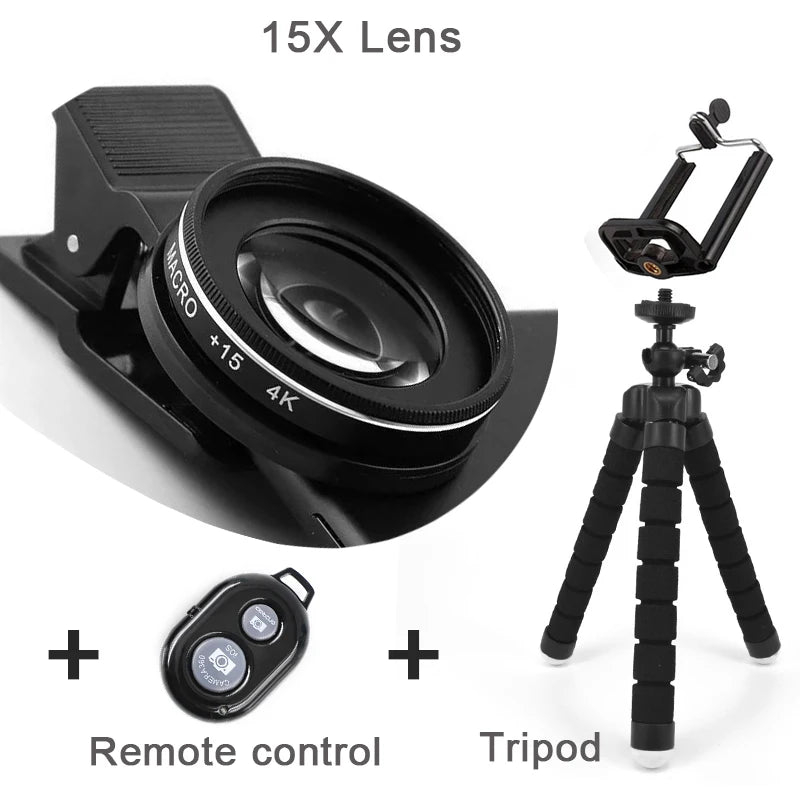 MacroLens Pro Kit Smartphone Camera Lenses Macro, Wide-Angle, Fish-Eye, Telephoto Clip-On