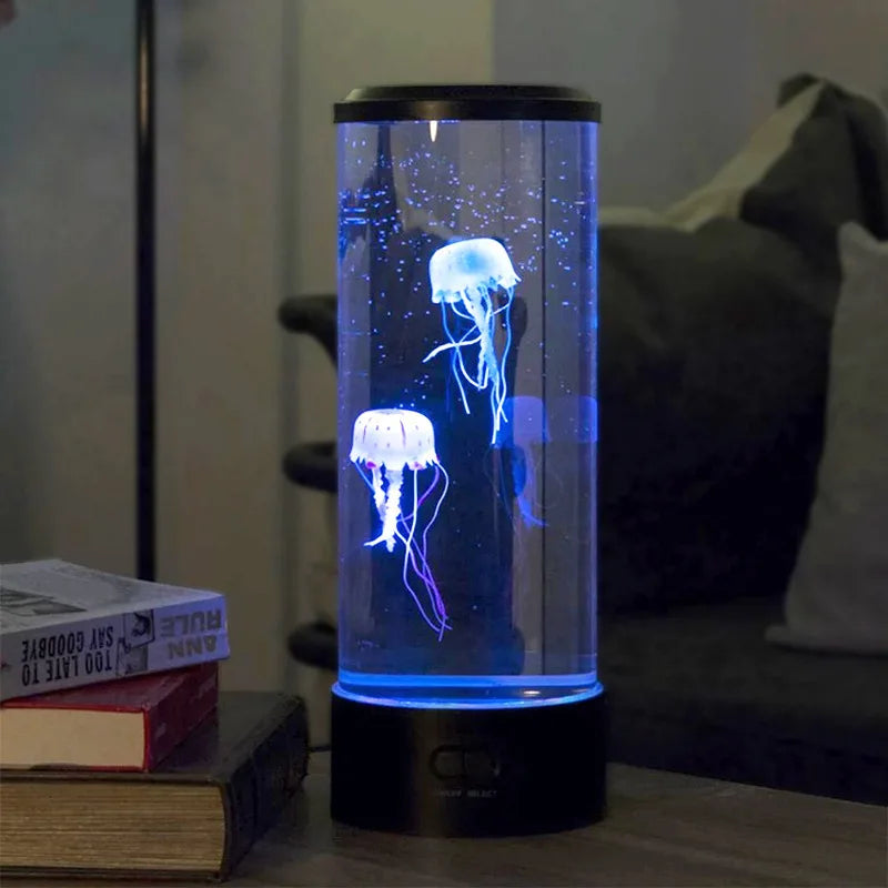 AquaLuxe Jellyfish LED Ambient Lamp Remote Button Control USB Powered