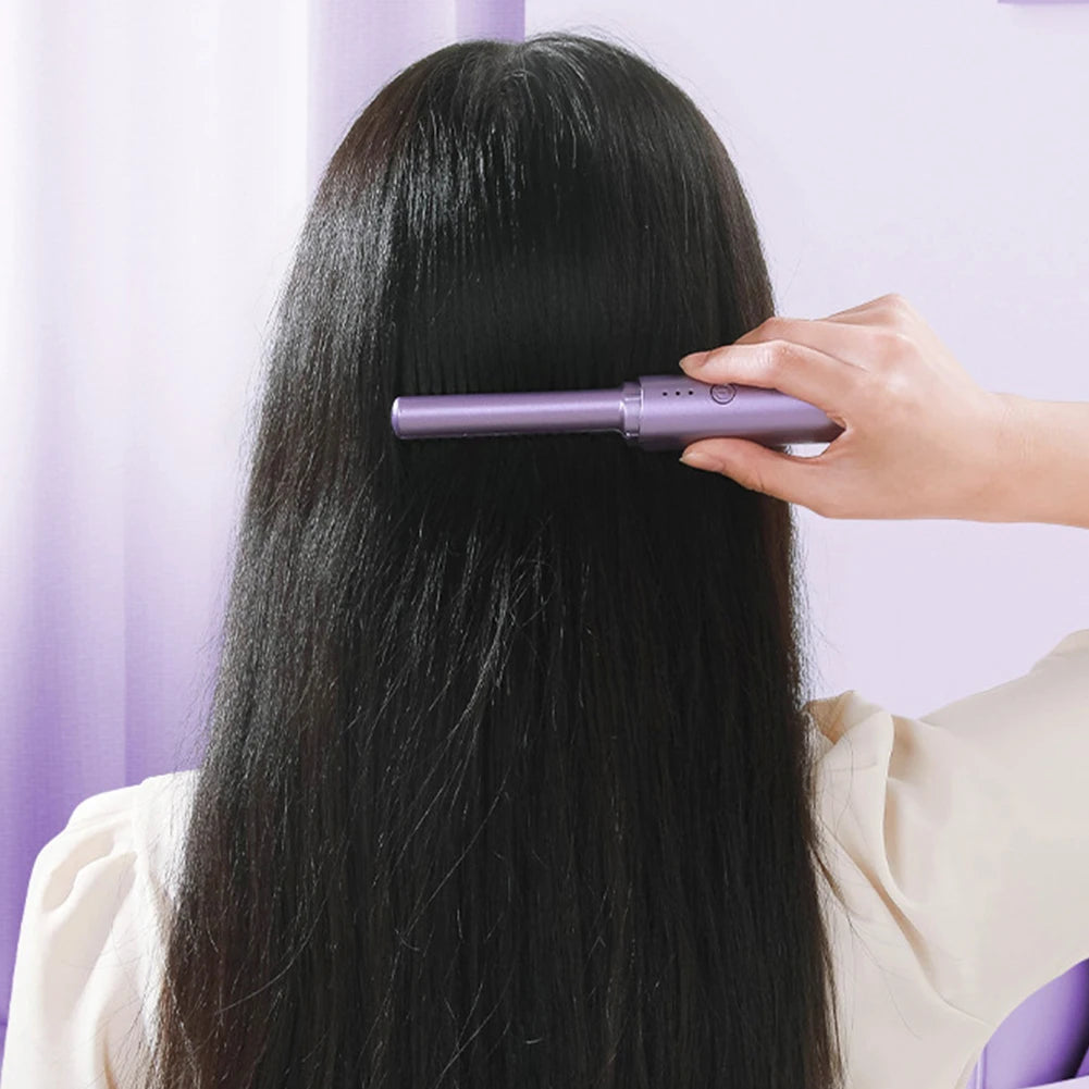 HeatGuard Hair Straightener  Cordless Ceramic Hair Straightening Brush Long-Lasting Battery