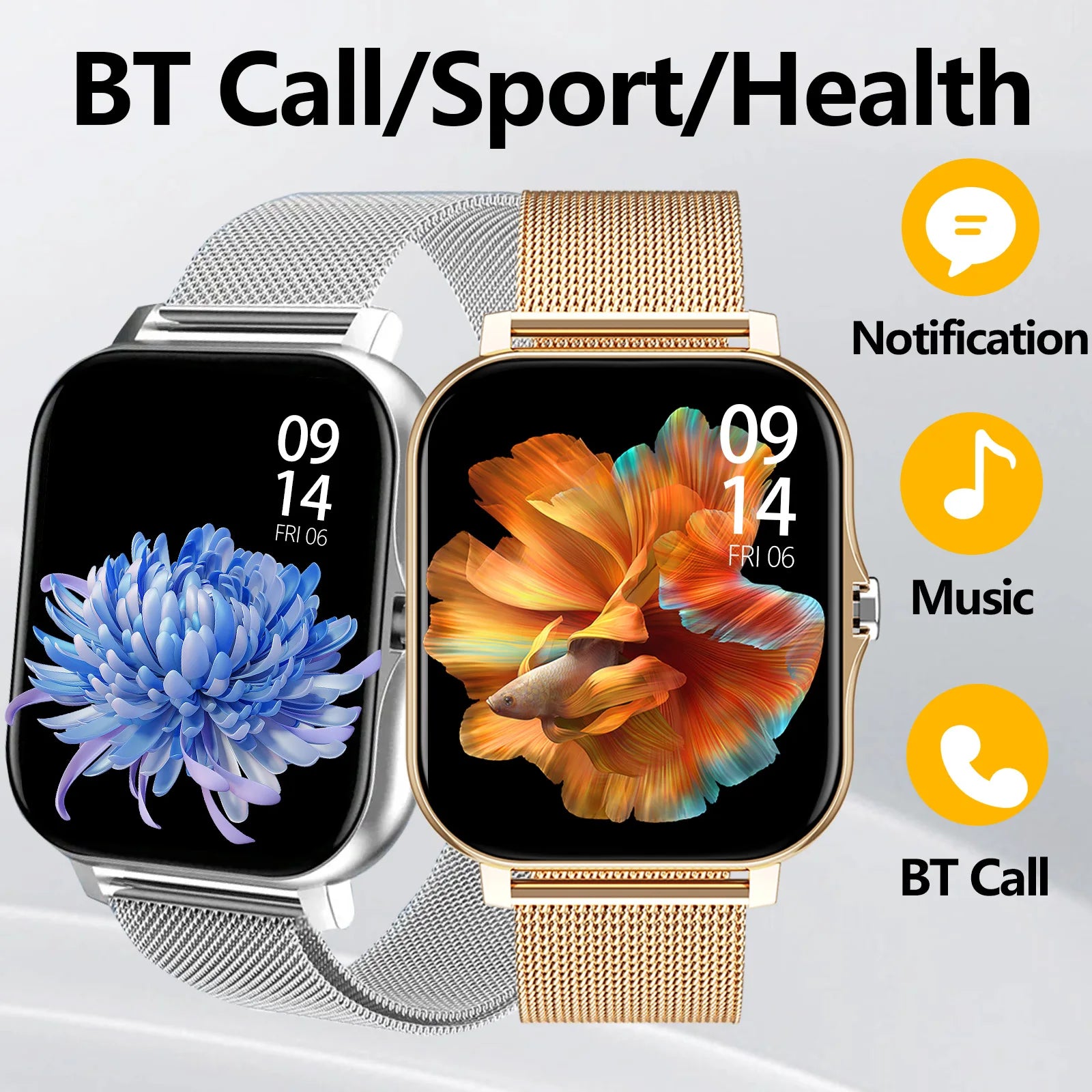 WristCall Smartwatch Smart Fitness & Communication Watch HD Touchscreen Call + Message Notifications