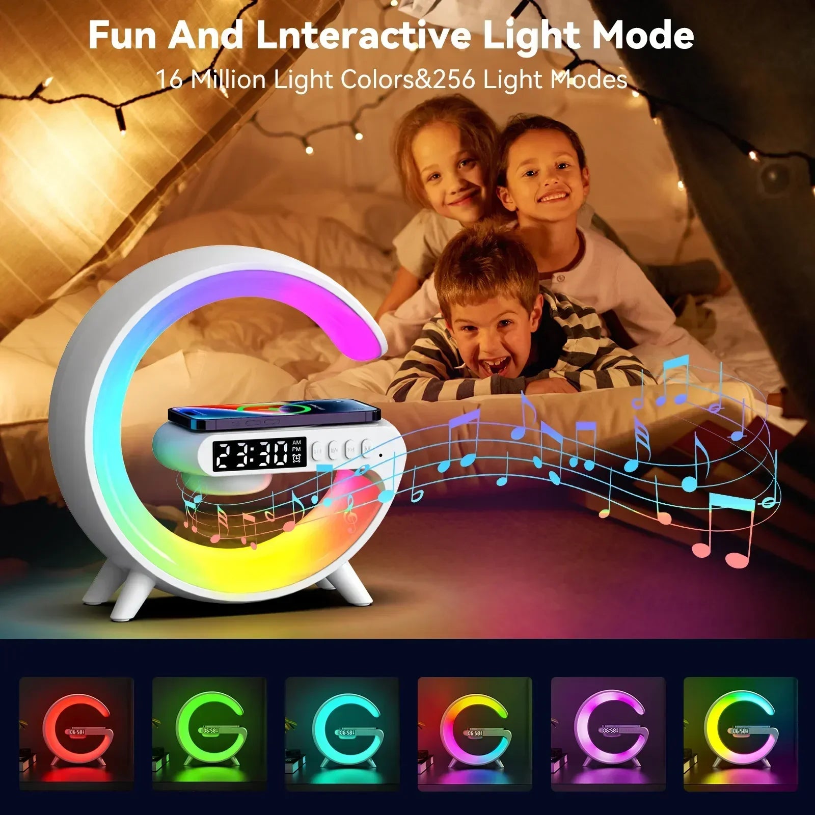 DreamStation Bedside Clock Smart Alarm Clock Qi Wireless Charger LED Soft Night Light