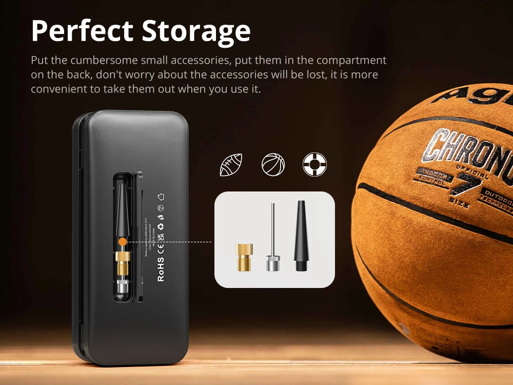 AutoPump Pro Inflator Portable Electric Air Pump  Digital PSI Gauge  USB Rechargeable Battery