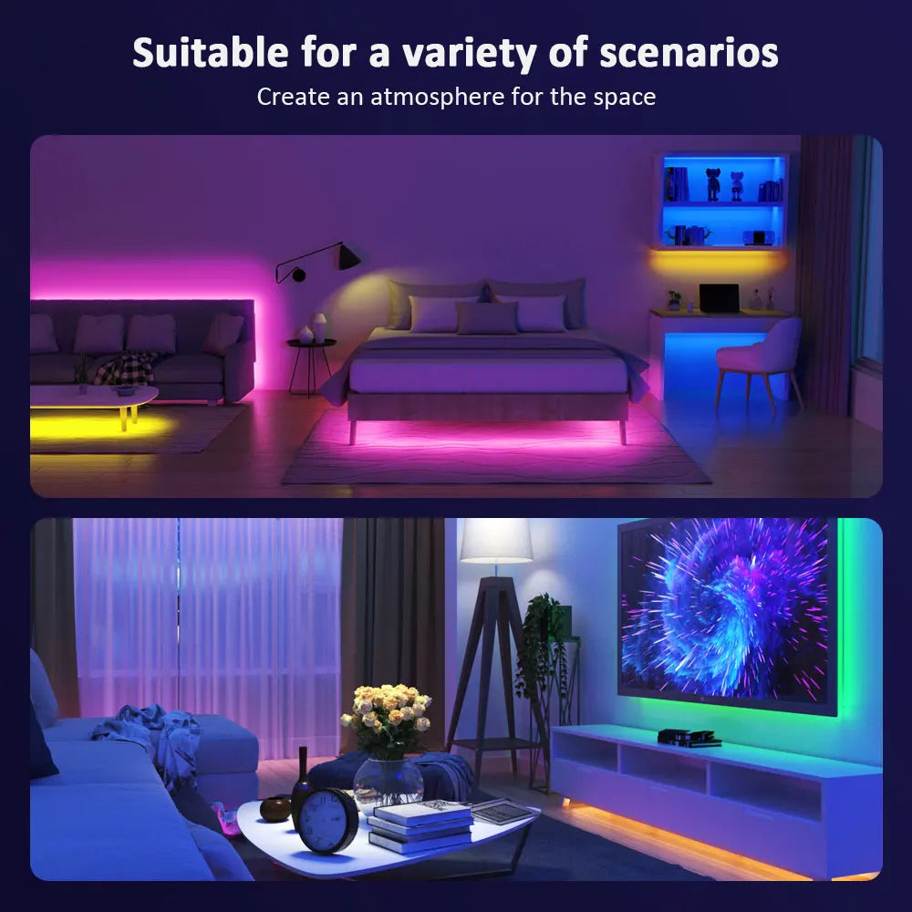 ColorSync RGB Strip Lights Smart LED Light Strip Bluetooth + Remote Control Music Sync Mode